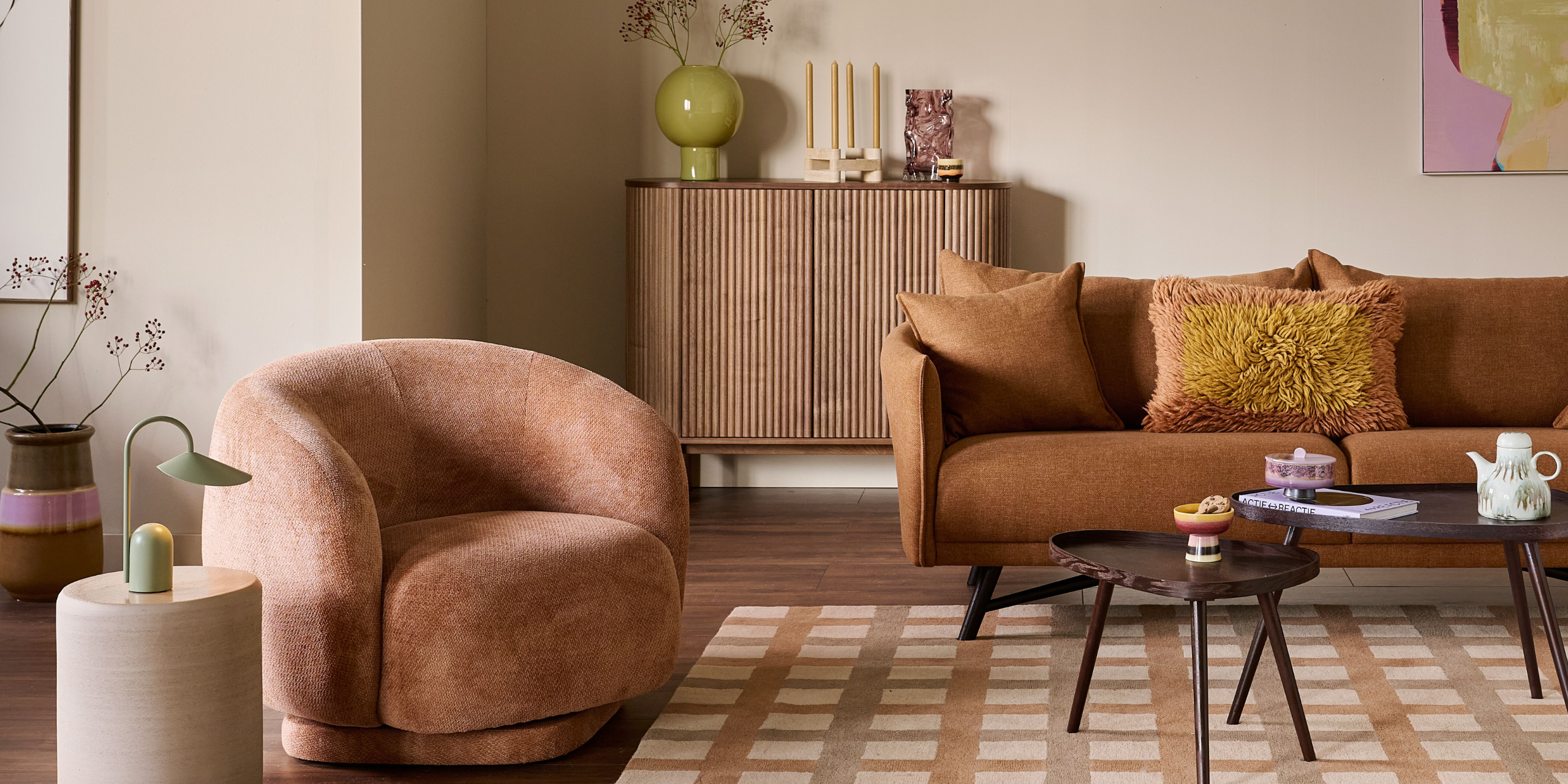 Shop de woonkamerlook: Zachte terracottatinten