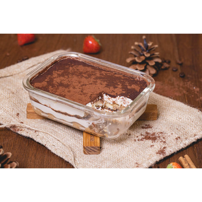 Sareva Glazen Vershoudbakje Cook & Fresh - Rechthoek - 4-delig