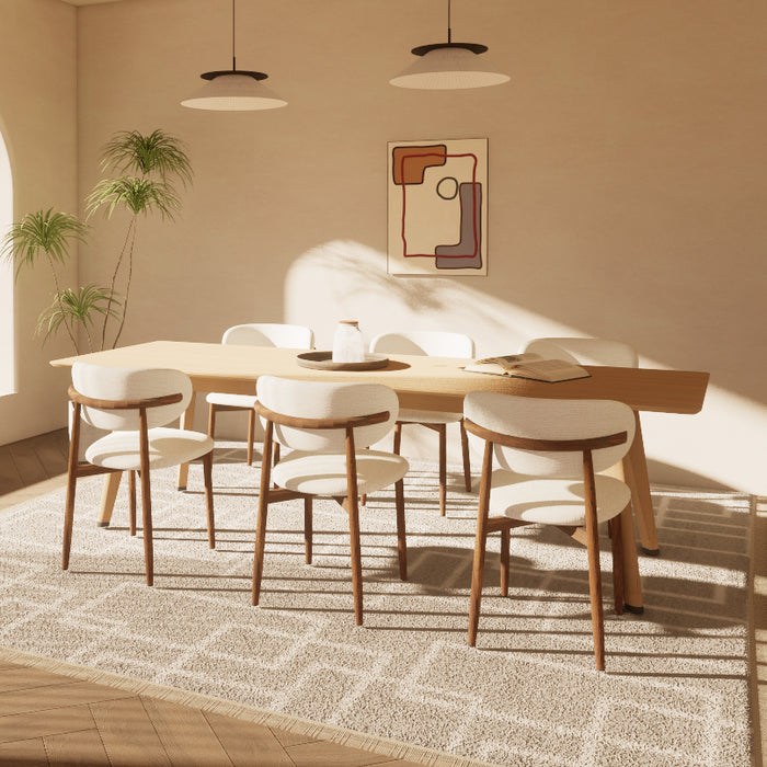 by fonQ Olan Eetkamerstoel Bouclé - Walnoot / Ivoor