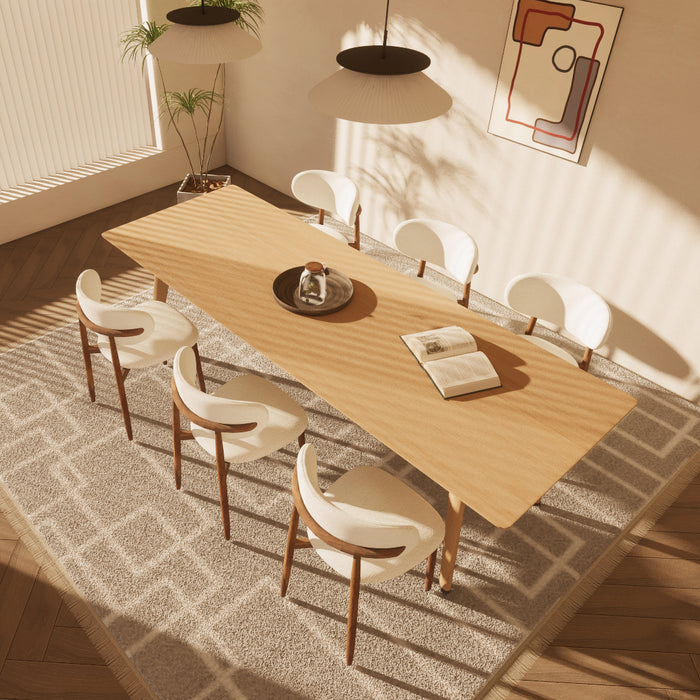 by fonQ Olan Eetkamerstoel Bouclé - Walnoot / Ivoor