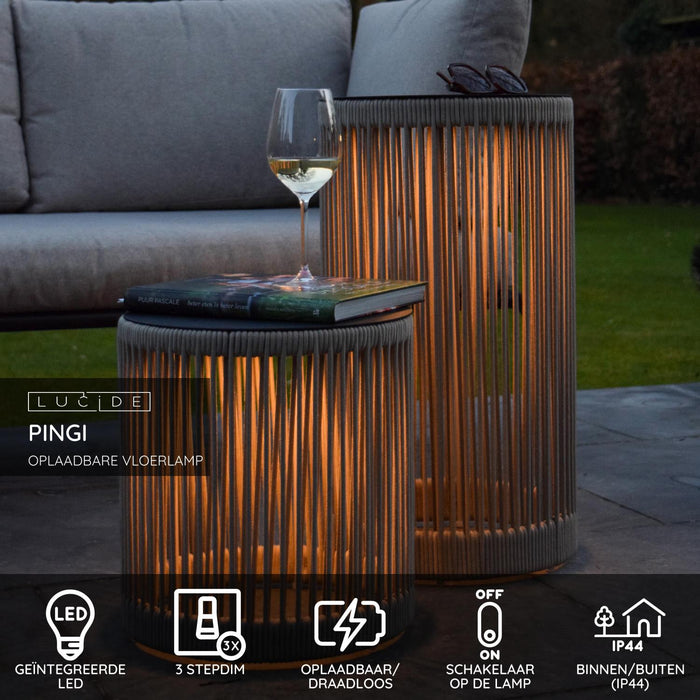 Lucide PINGI Vloerlamp - Taupe