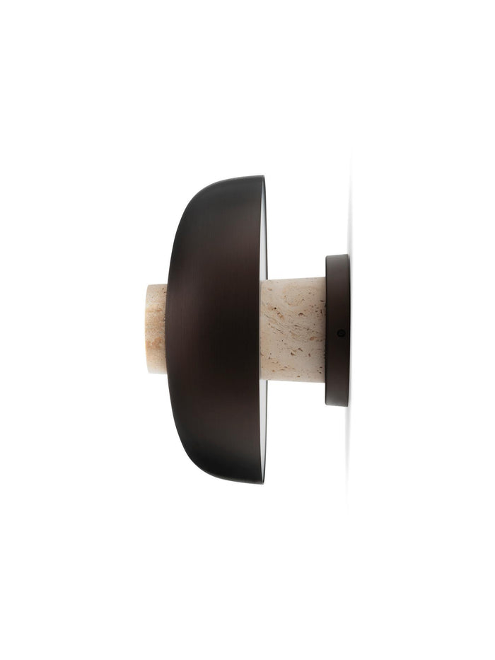 Audo Copenhagen Reverse wandlamp Sand Travertine|Bronzed Aluminium