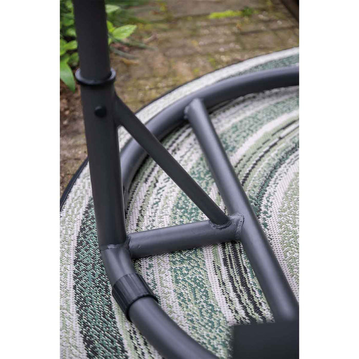 Panama hangstoel - eivorm - carbon black - natural rotan - mystic grey