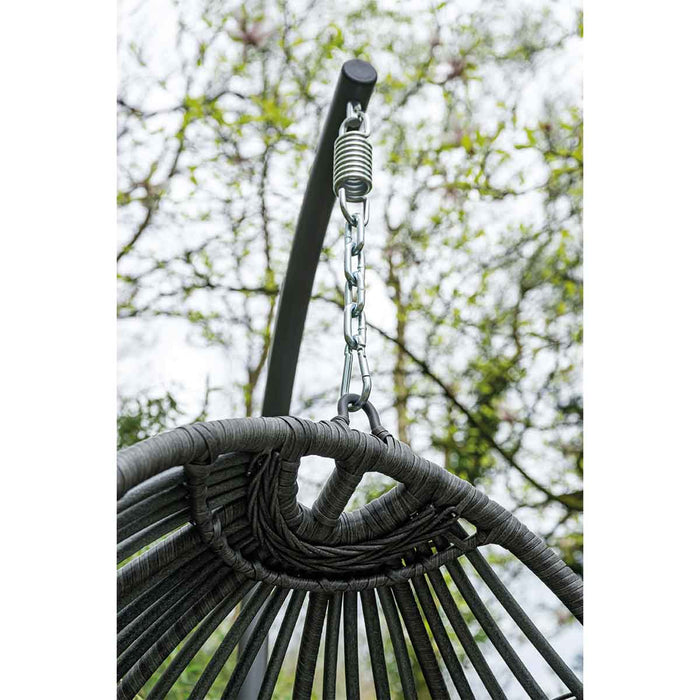 Panama hangstoel - eivorm - carbon black - earl grey - valley sand