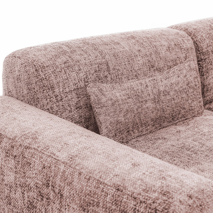 by fonQ Velura Hoekbank Links Big - Chenille - Oudroze