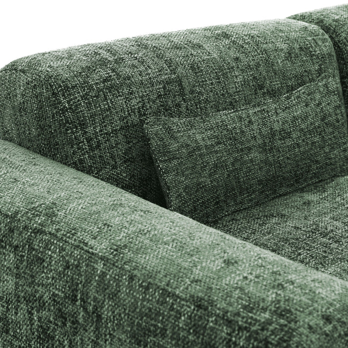 by fonQ Velura Hoekbank Links Big - Chenille - Groen