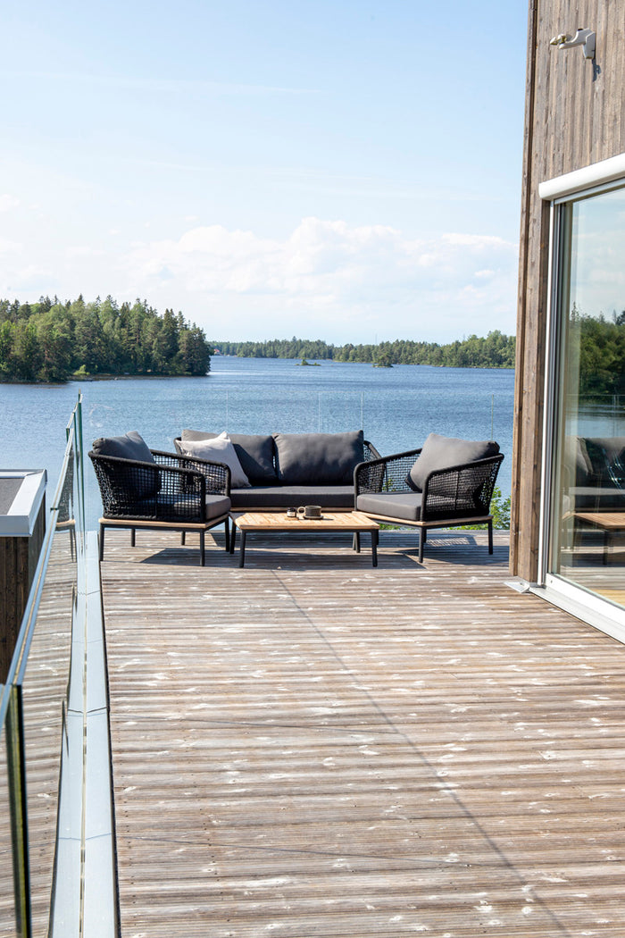 Fjôrd - Tuinset Zwart - Aluminium|Acaciahout - Andorra