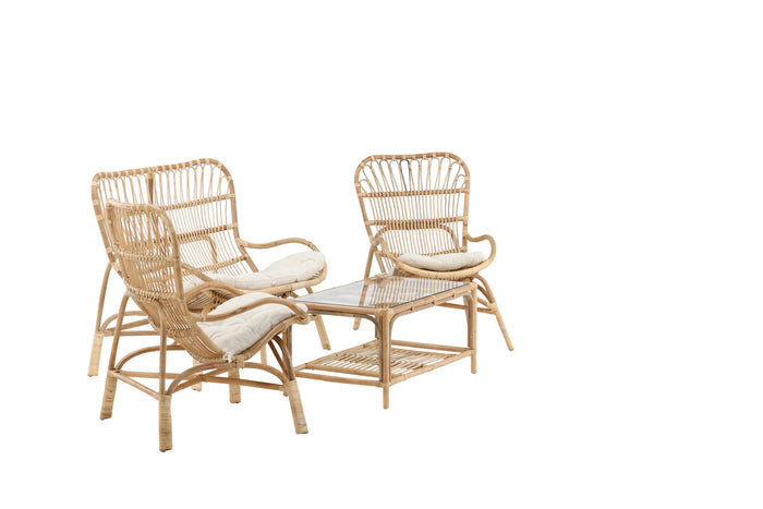 Fjôrd - Loungeset Naturel - Rotan - Ella