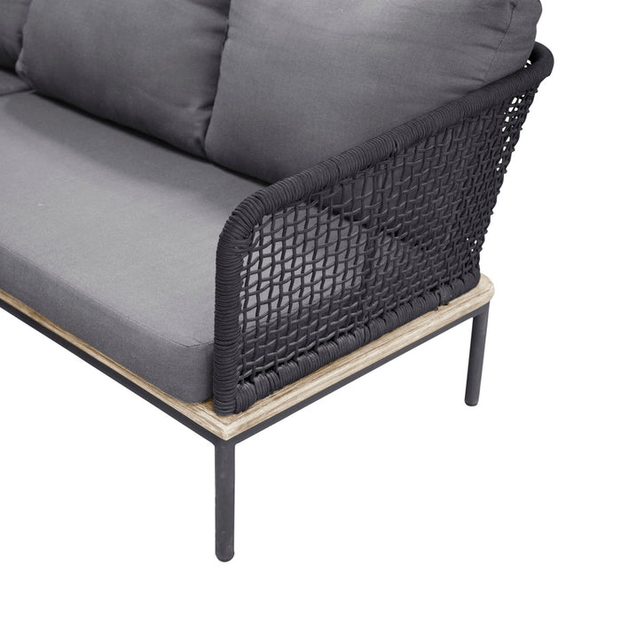 Fjôrd - Loungeset Zwart - Aluminium|Acaciahout - Andorra