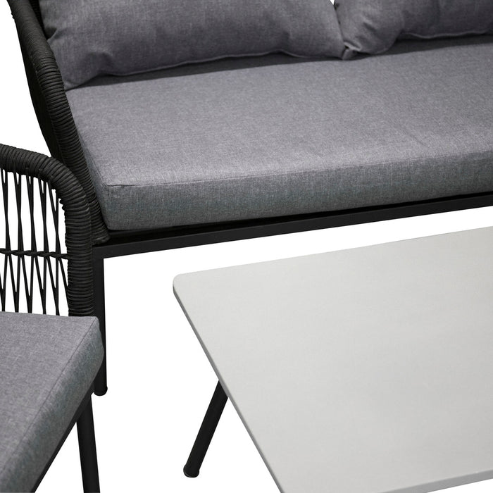 Fjôrd - Tuinset Zwart|Grijs - Aluminium|Touw - Lindos