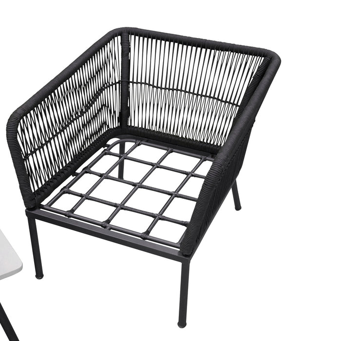 Fjôrd - Tuinset Zwart|Grijs - Aluminium|Touw - Lindos