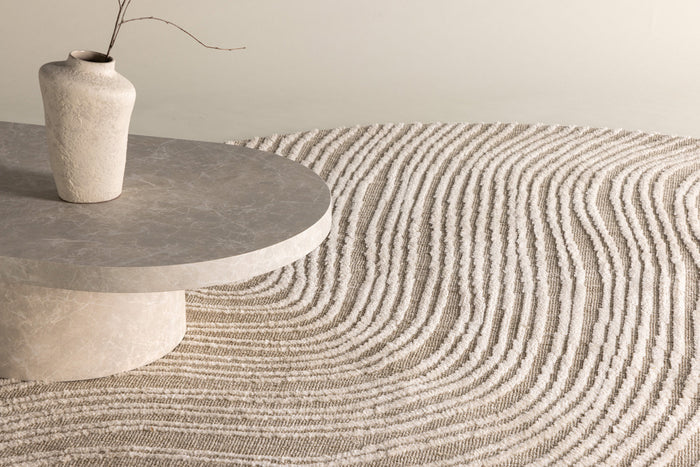 Fjôrd - Vloerkleed Beige - Ø200cm - Melle