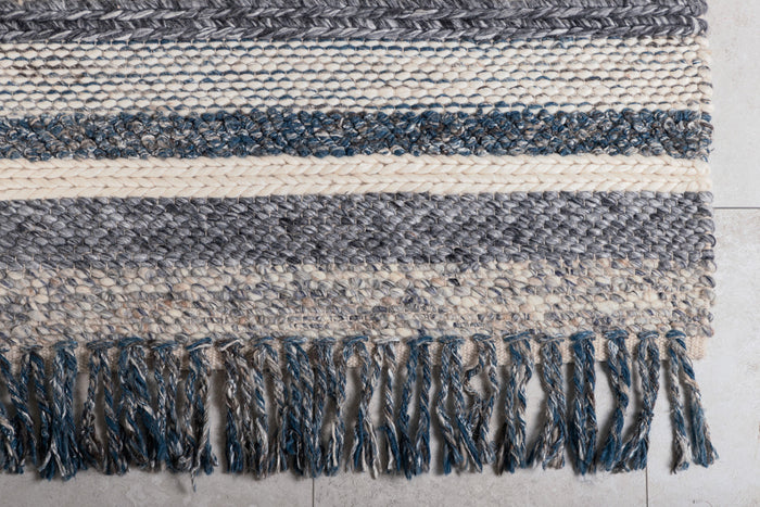 Fjôrd - Vloerkleed Blauw|Grijs - 170x240cm - Agra