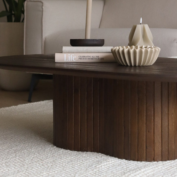 Giga Meubel - Salontafel Ovaal 120cm - Donkerbruin Mangohout - Ava