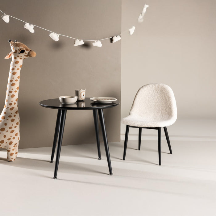 Fjôrd - Kindertafel Zwart Ø60cm - MDF - Plaza