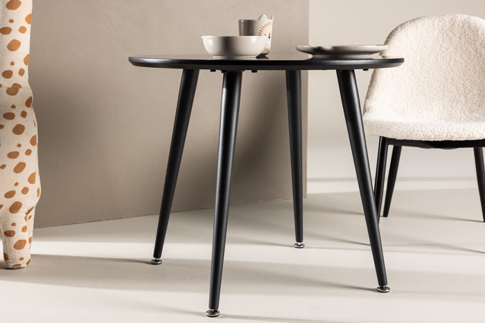 Fjôrd - Kindertafel Zwart Ø60cm - MDF - Plaza