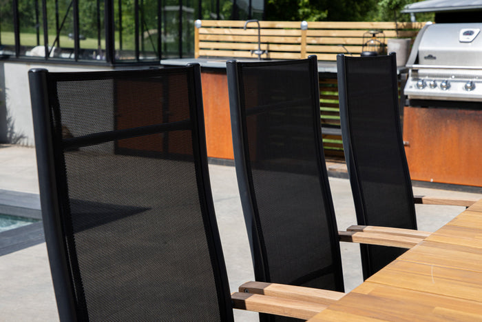 Fjôrd - Tuinstoel Zwart - Panama - Set van 2