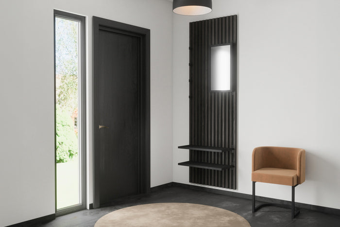 Fjôrd - Kleine Spiegel Zwart - 35,5x8x72,5cm - Nimes