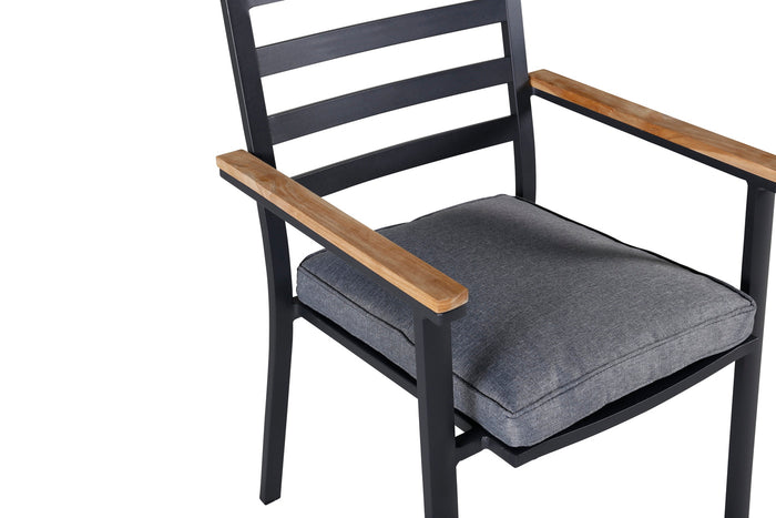 Fjôrd - Tuinstoel Zwart - Teakhout - Brasilia - Set van 2