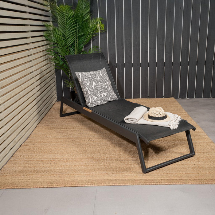 Fjôrd - Lounge Ligbed Zwart|Teak - Mexico