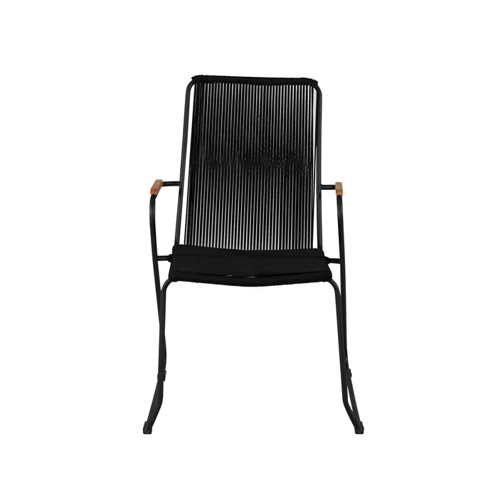 Fjôrd - Tuinstoel Zwart - Staal - Bois - Set van 2