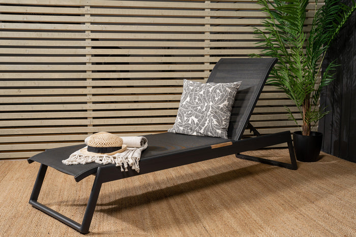 Fjôrd - Lounge Ligbed Zwart|Teak - Mexico