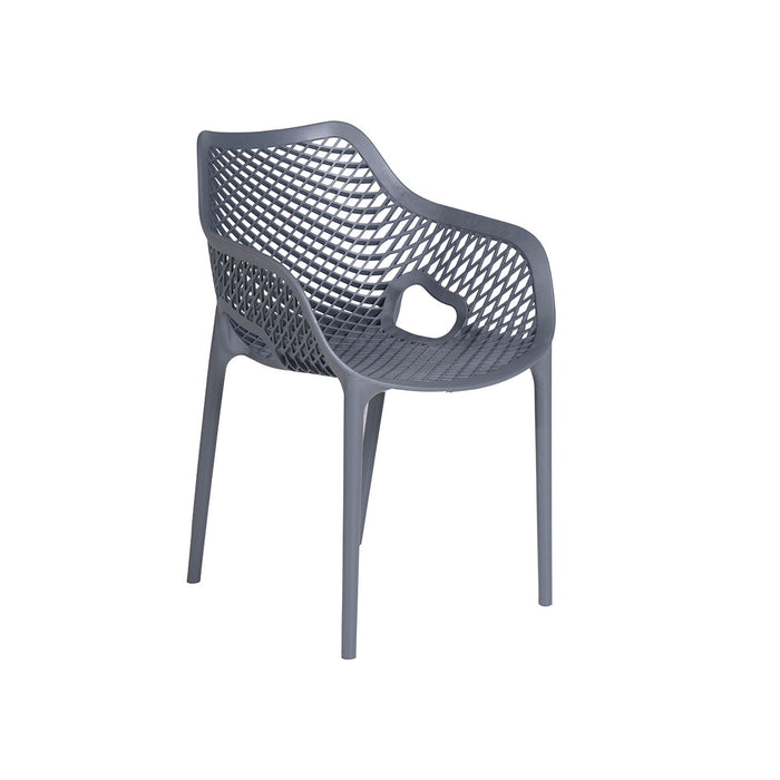 Garden Impressions Air XL kunststof tuinstoel d. grijs - 2 stuks