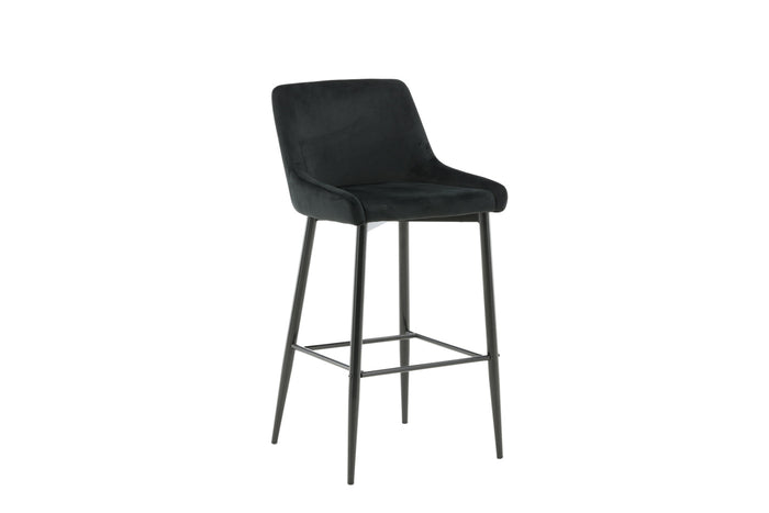 Fjôrd - Barkruk Zwart - Velvet - Plaza - Set van 2