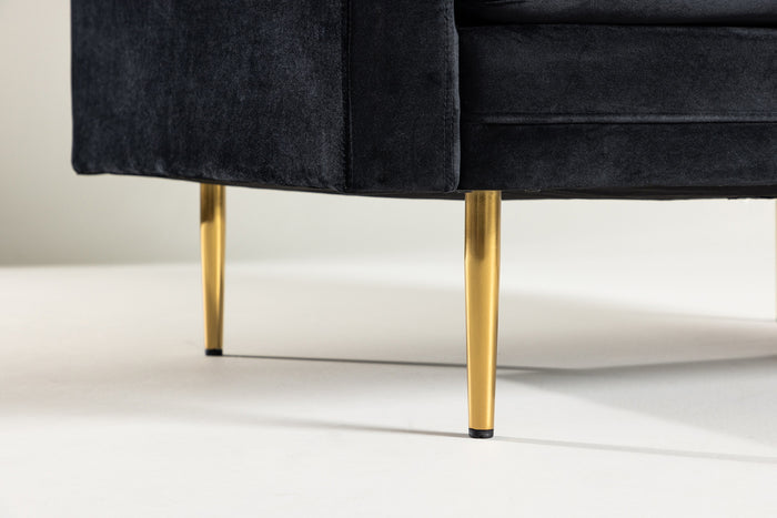 Fjôrd - Fauteuil Zwart|Goud - Velvet - Boom
