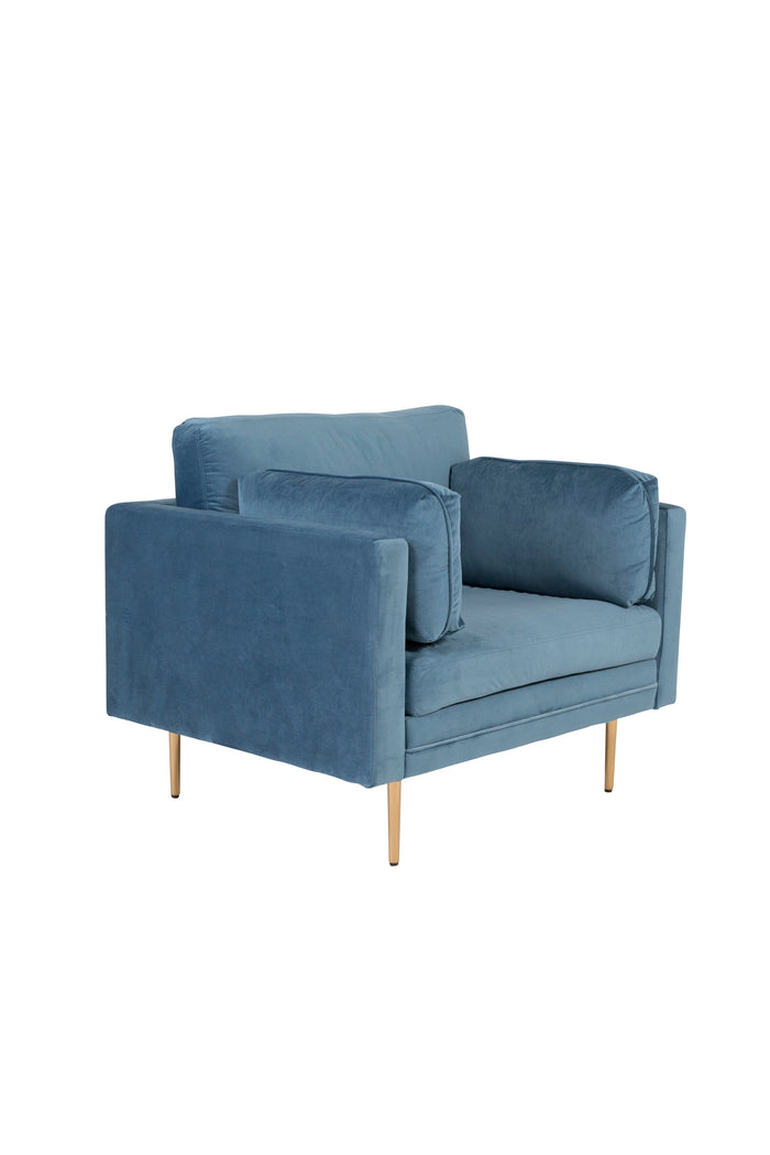 Fjôrd - Fauteuil Blauw|Goud - Velvet - Boom