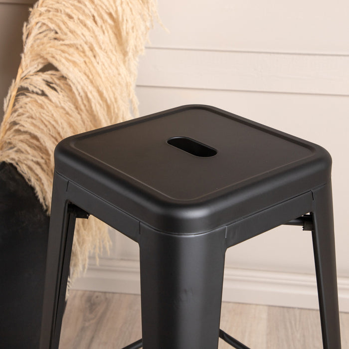 Fjôrd - Barkruk Zwart - Metaal - Tempe - Set van 4