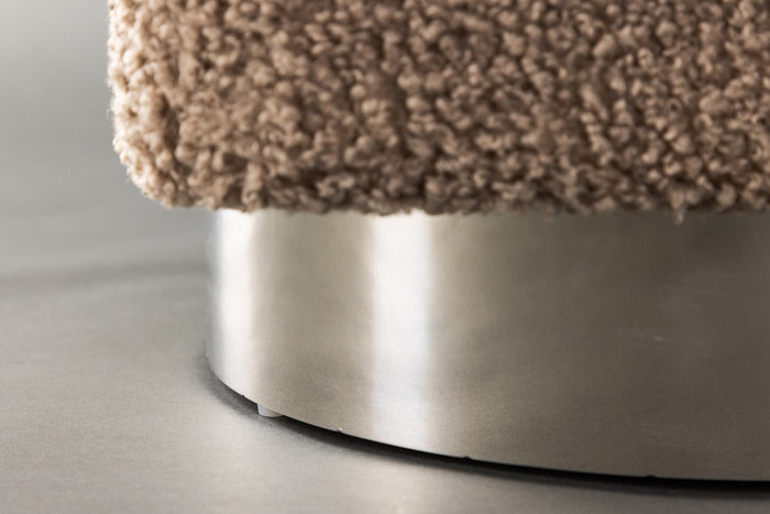 Fjôrd - Poef Bruin|Zilver - Teddy - Newton