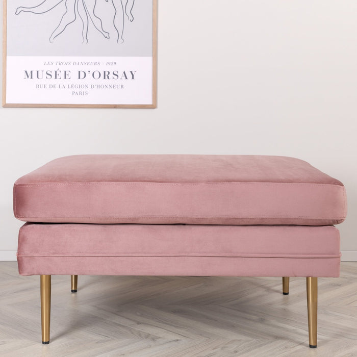Fjôrd - Poef Roze|Goud - Velvet - Boom