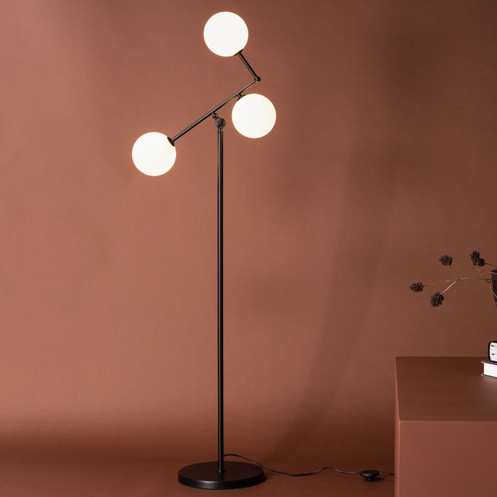 Fjôrd - Vloerlamp Zwart|Wit - Glas - Marsan