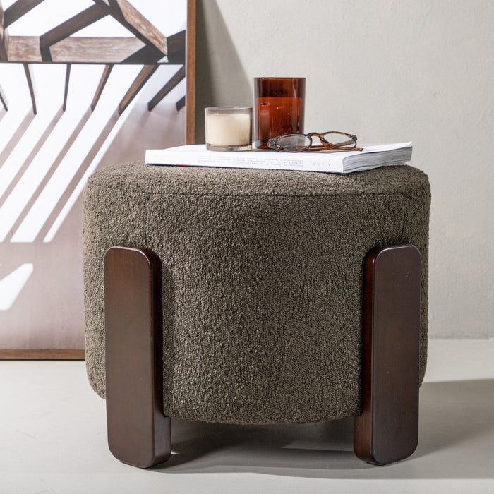 Fjôrd - Poef Donkergroen - Bouclé - Coffey