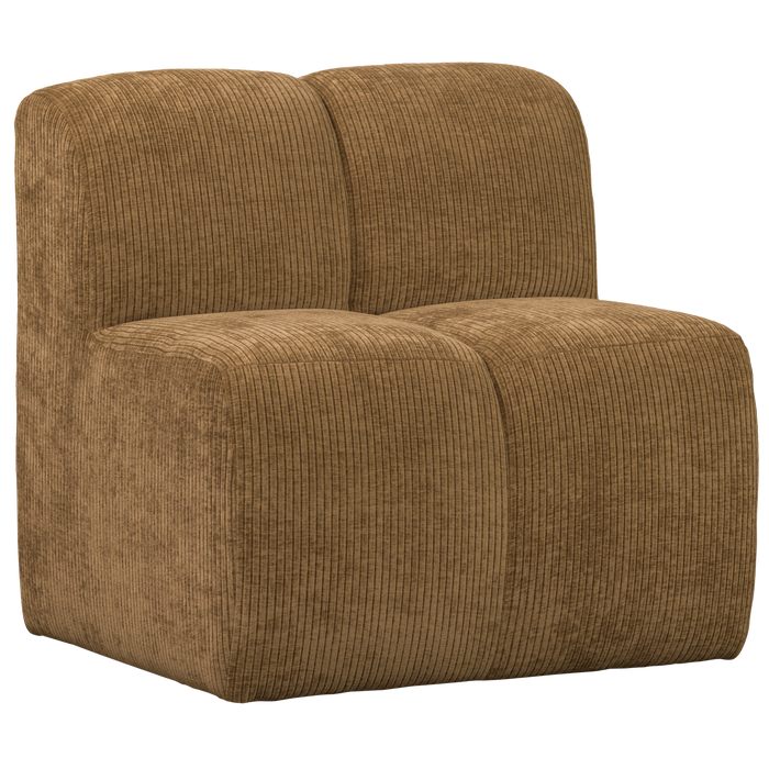 WOOOD Mojo Eetbankje 84cm Met Rugleuning - Ribstof - Honing Geel