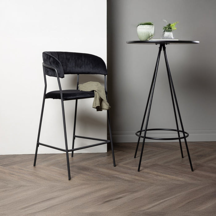 Fjôrd - Barkruk Zwart - PU - Lui - Set van 2