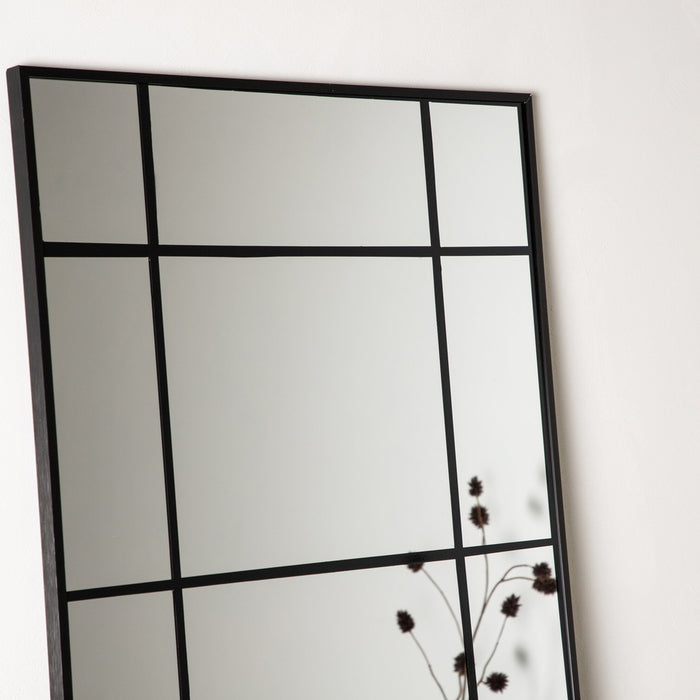 Fjôrd - Grote Spiegel Zwart - 67x193 - Glas - Lake