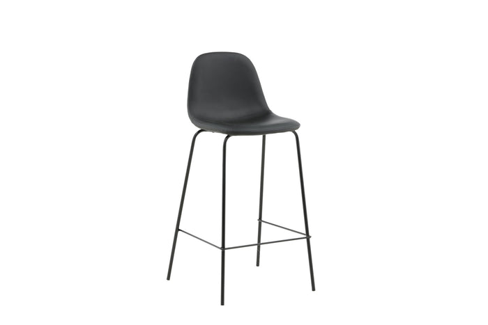 Fjôrd - Barkruk Zwart - PU Leer - Polar - Set van 2