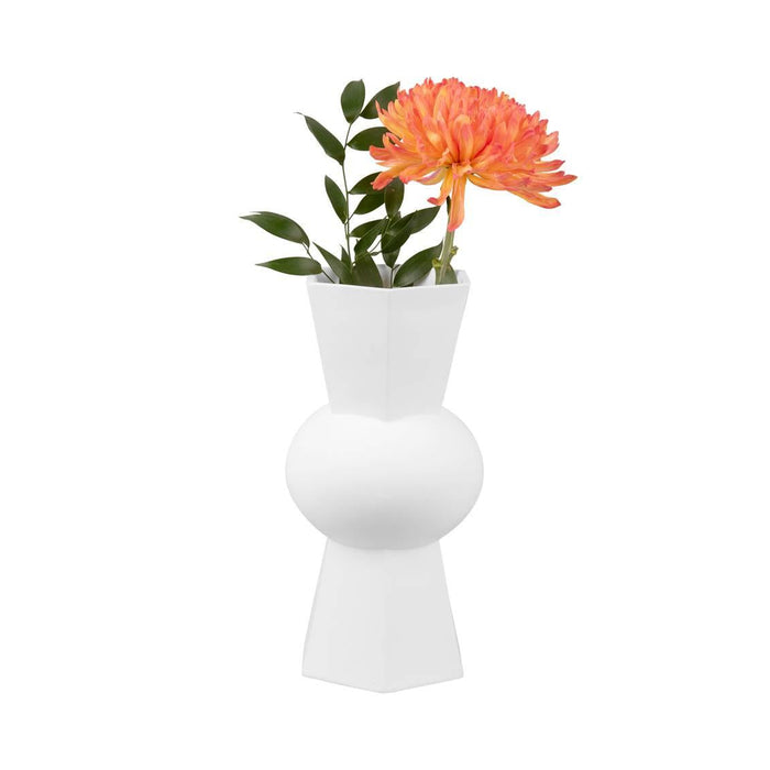 present time - Vase Geo Count polyresin white