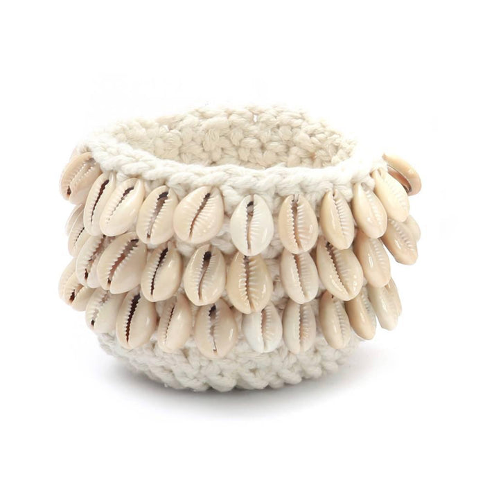 Bazar Bizar - De Cowrie Macramé Kaarshouder - Naturel - S