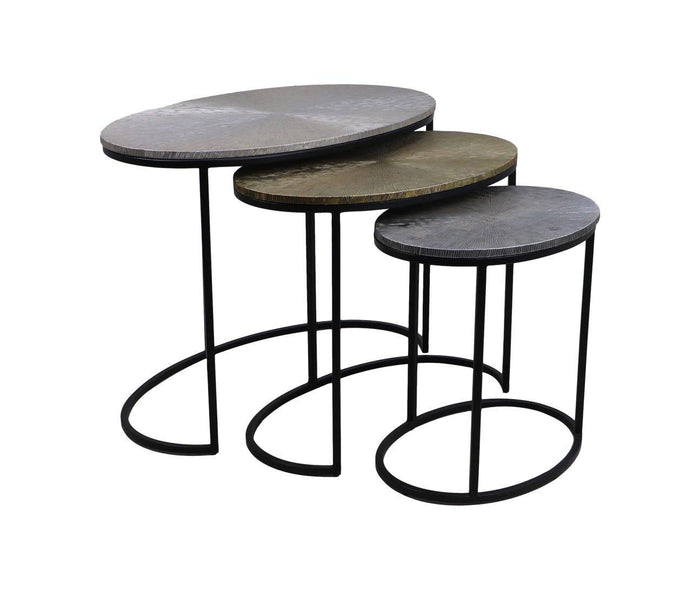 HSM - Salontafel Fletcher Ovaal - Ø70x40x50 - Grijs|Goud|Zwart -