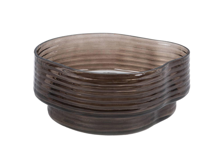 present time - Schaal Wave - Bruin - 22x22x11 cm