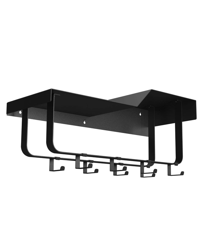 Gorillz Layer - Wandkapstok Met Hoedenplank - 8 Kapstok Haken - Zwart