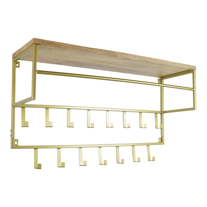 LOFT42 Petri Kapstok - 15 haken - Metaal - Goud - 100x57x30