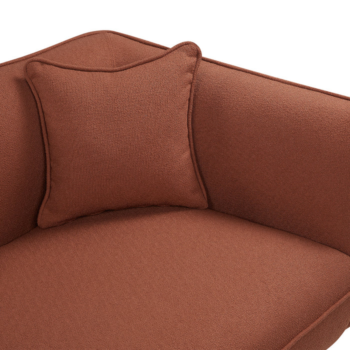 Beliani - CHEVANNES - Chaise longue - Donkerrood - Bouclé