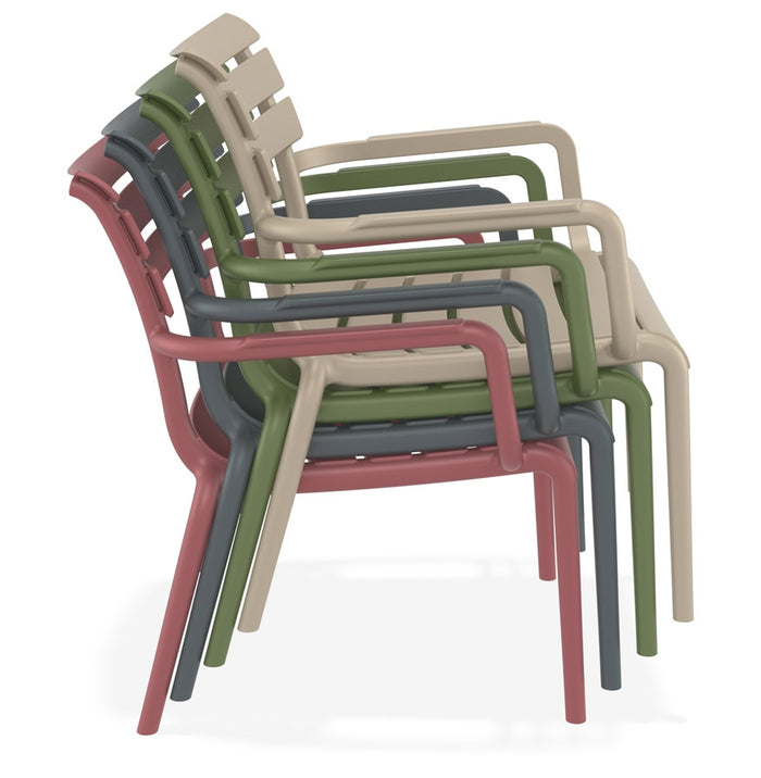 ALTEREGO AROMA Tuinstoel met armleuningen - Grijs