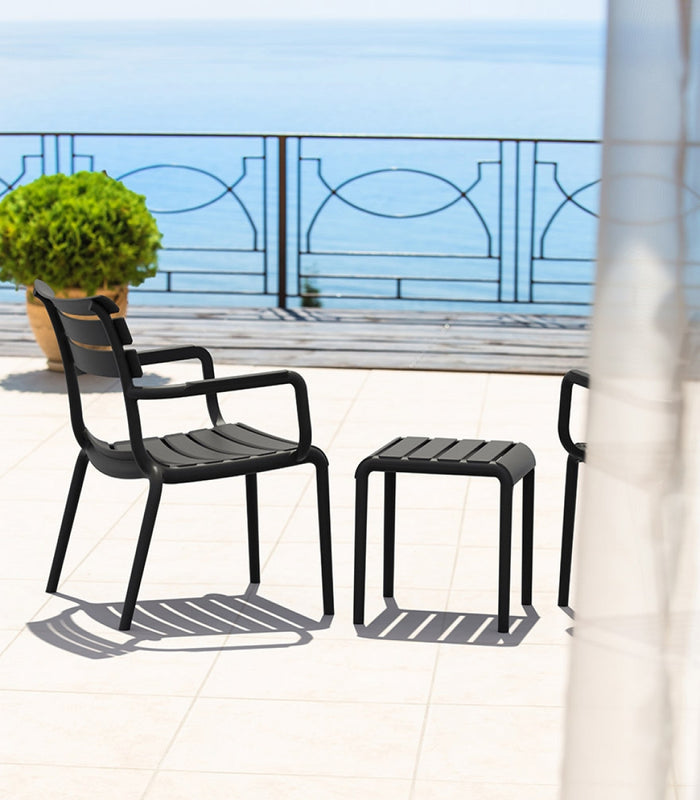 ALTEREGO AROMA Tuinstoel met armleuningen - Zwart