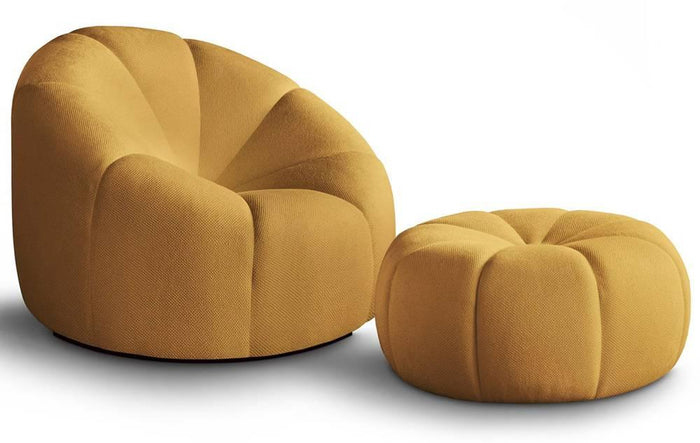 NADUVI Collection Fauteuil met poef Plush