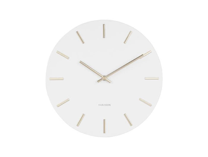 Karlsson Wandklok Charm - Wit|Goud - Ø30cm